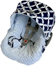 Itzy Ritzy Infant Car Seat Cover, Social Circle Blue